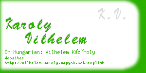 karoly vilhelem business card